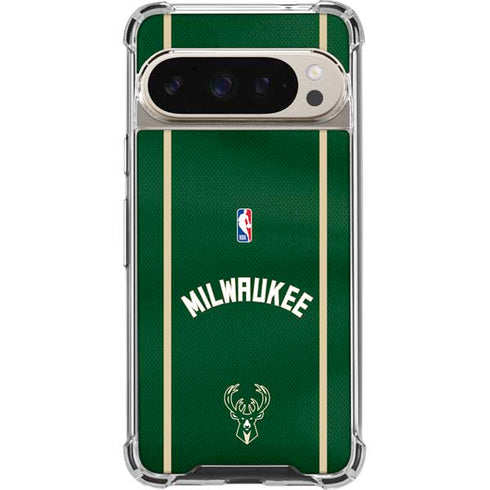 NBA Milwaukee Bucks Jersey Google Pixel 9 Pro XL Clear Case